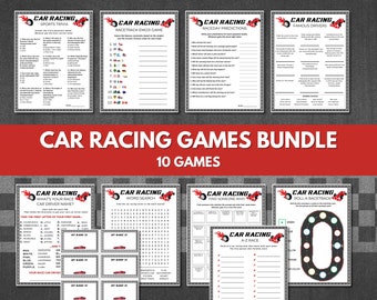 Car Racing Mega Bundle, Car Racing Trivia, Motorsports Activity, Race Car Birthday, Boys, Teens, Seniors, Auto Racing, Race Car Driver -RA