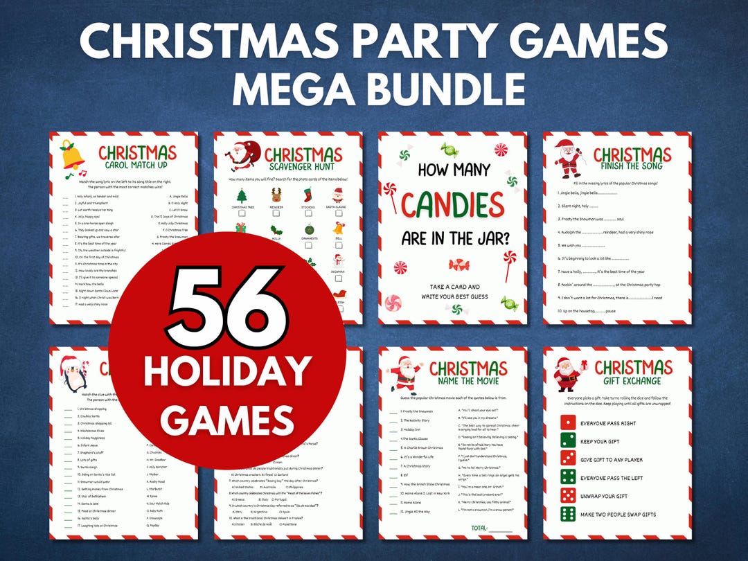 56 Christmas Party Games MEGA Bundle, Christmas Party Games Bundle ...