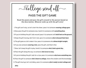 College Trunk Party Pass The Gift Game, College Trunk Party Games, College Going Away Party Game, College Send Off, College Farewell- CTP1