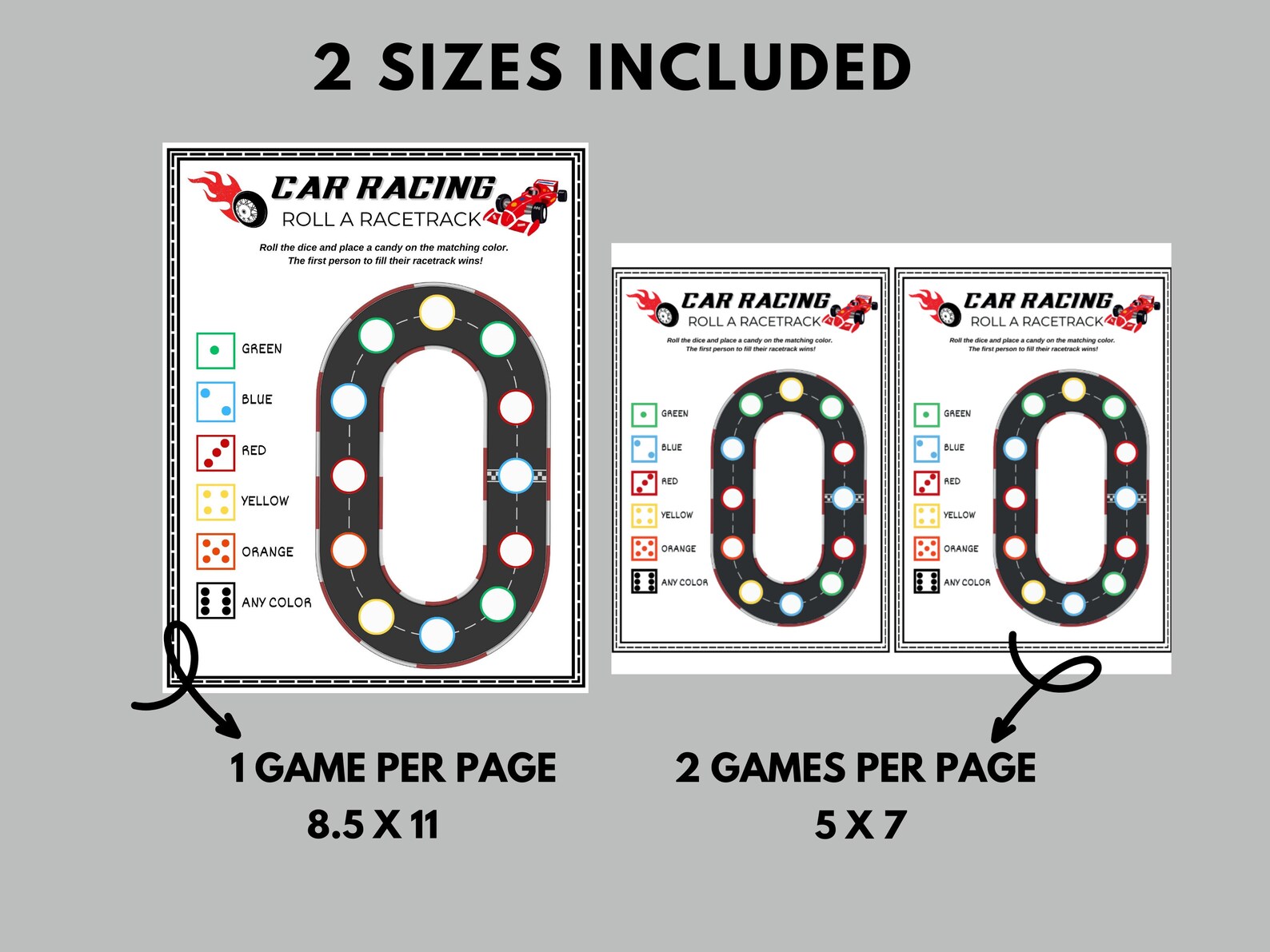 Roll A Racetrack, Car Racing Kids Activity, Motorsports Party Game ...