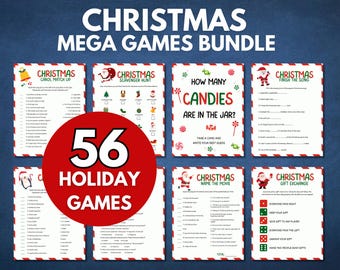 May include: A collection of 56 printable Christmas games for a holiday party. The games include a scavenger hunt, carol match up, finish the song, name the movie, and a gift exchange.