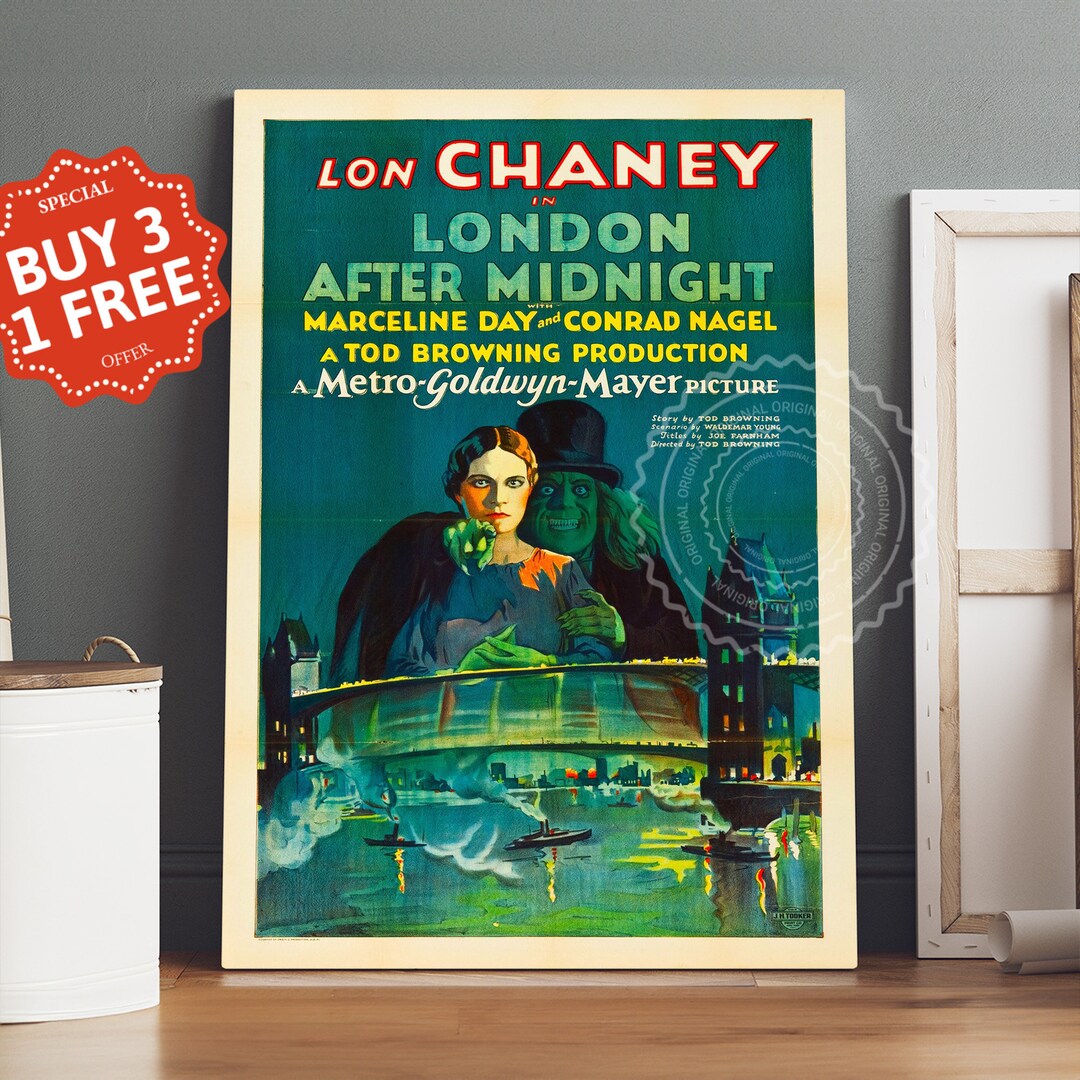 London After Midnight Movie Poster Canvas, Retro Vintage Movie Poster, Canvas Wall Art, Movie