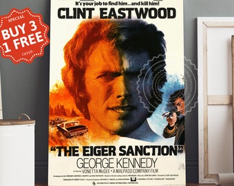 The Eiger Sanction Movie Poster Canvas, Retro Vintage Movie Poster, Canvas Wall Art, Movie Art, Movie Lovers Gifts