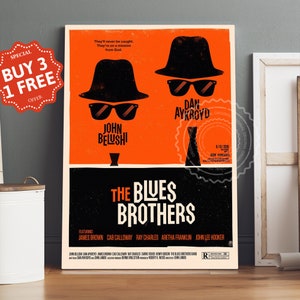 The Blues Brothers Movie Poster Canvas, Retro Vintage Movie Poster, Canvas Wall Art, Movie Art, Movie Lovers Gifts image 1