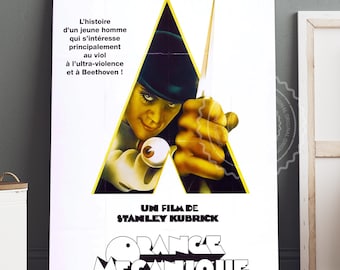 A Clockwork Orange French Movie Poster Canvas, Retro Vintage Movie Poster, Canvas Wall Art, Movie Art, Movie Lovers Gifts