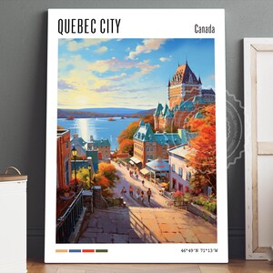 Quebec City Poster Canvas Wall Art, City Poster, City Print, Travel Poster, Travel Gifts, City Art, Anniversary Gift