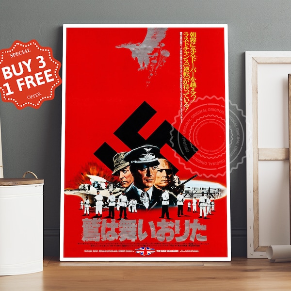 The Eagle Has Landed - Japanese Movie Poster Canvas, Retro Vintage Movie Poster, Canvas Wall Art, Movie Art, Movie Lovers Gifts