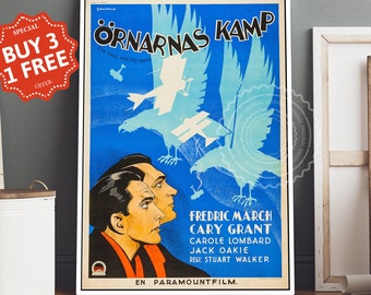 The Eagle & The Hawk - Swedish Movie Poster Canvas, Retro Vintage Movie Poster, Canvas Wall Art, Movie Art, Movie Lovers Gifts