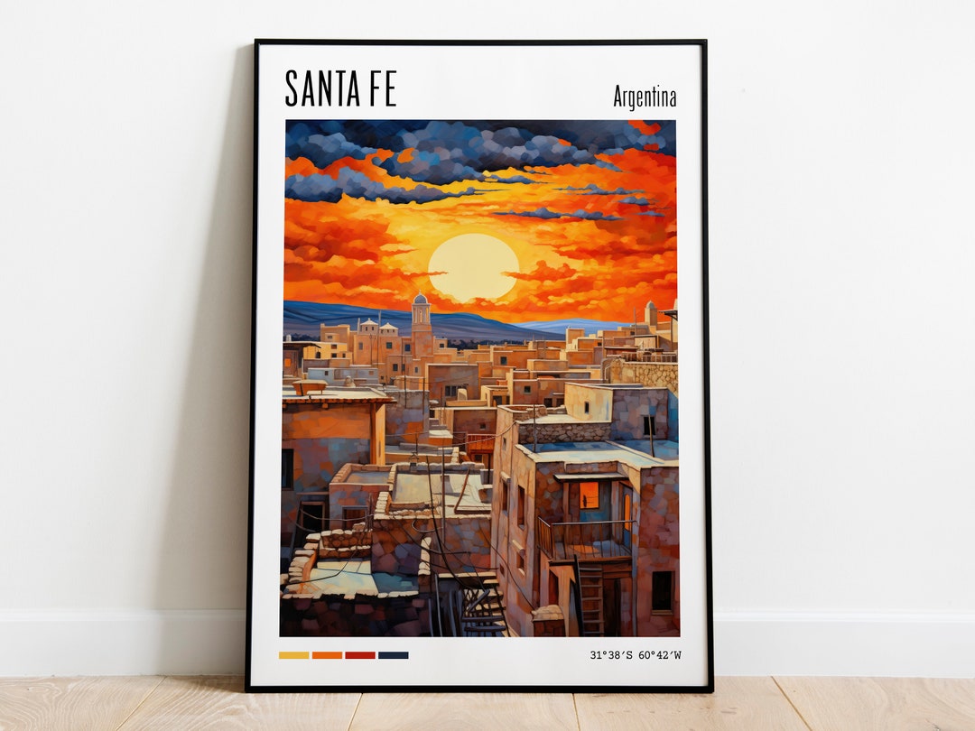 Santa Fe Poster Santa Fe Canvas Wall Art Santa Fe Print Etsy