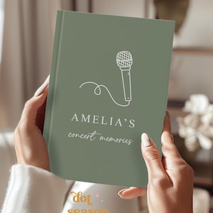 Konzerte Erinnerungen Benutzerdefiniertes Notizbuch, individuelles Weihnachtsgeschenk, personalisiertes Namensjournal, Bucket List Notizbuch, Konzertgeschenke, Musikgeschenke