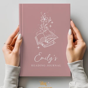 Diario di lettura personalizzato, registro di lettura con copertina rigida, quaderno personalizzato, regalo di Natale per gli amanti dei libri, regalo per il migliore amico, regali per club del libro, tracker di lettura