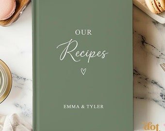 Personalized Recipe Book to write in, Custom Couples Recipes Memory Book, Keepsake Couples Memories Journal, Hardcover Journal