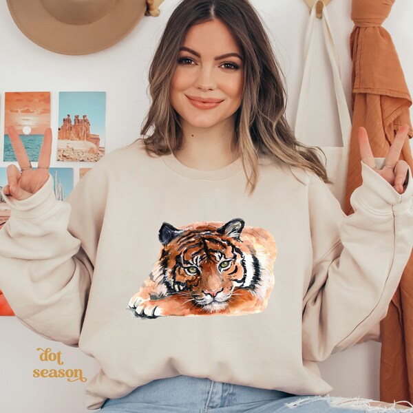 Tiger Sweatshirt - Etsy