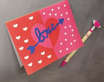 Printable LOVE card, with envelope  - Instant Download - PDF Template