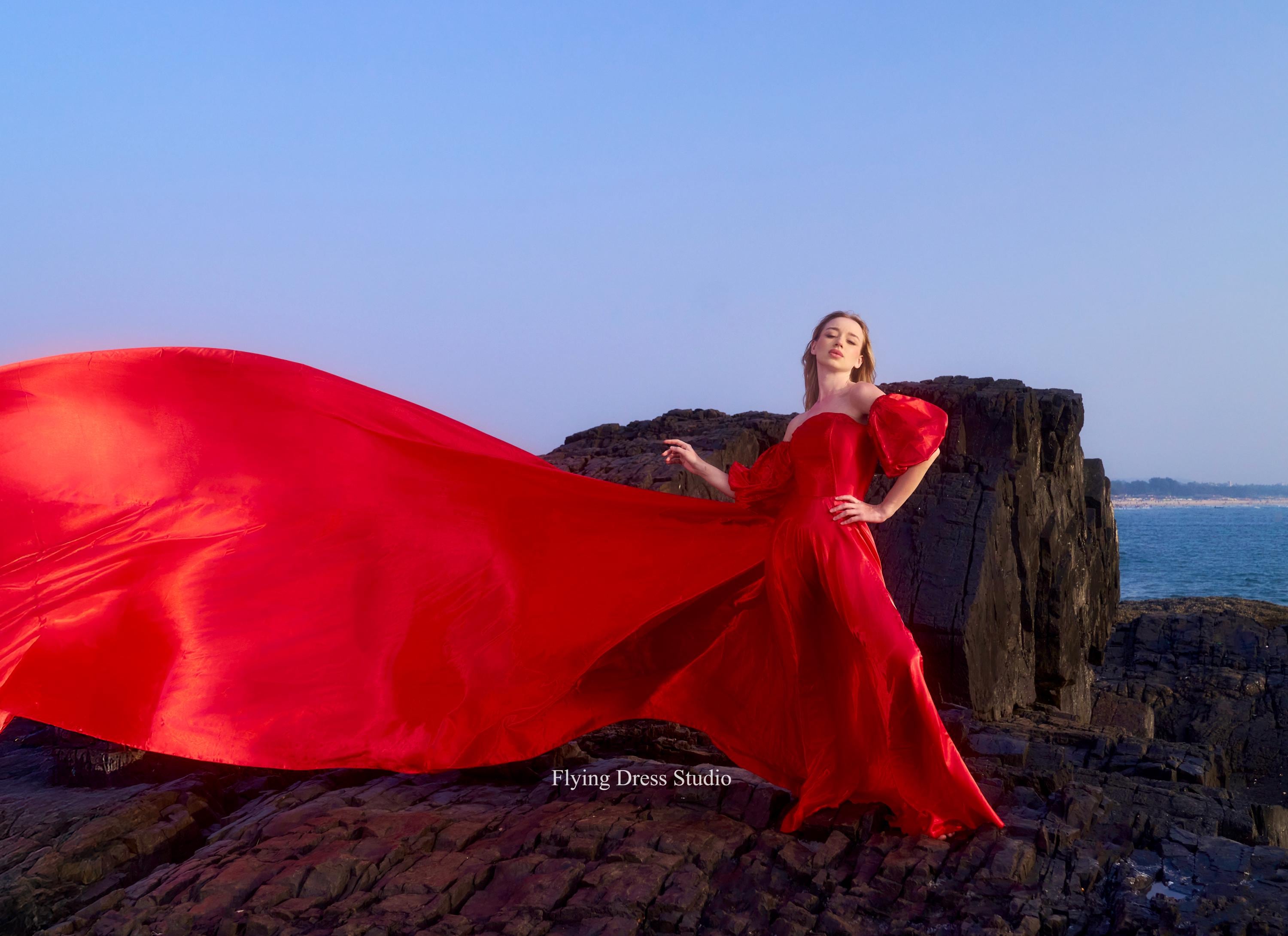 Long Flowing Red Dress - Etsy