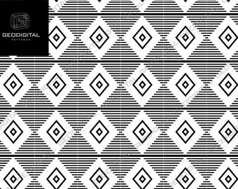 Geometric patterns | Diamond african mudcloth pattern | Digital papers | Instant download