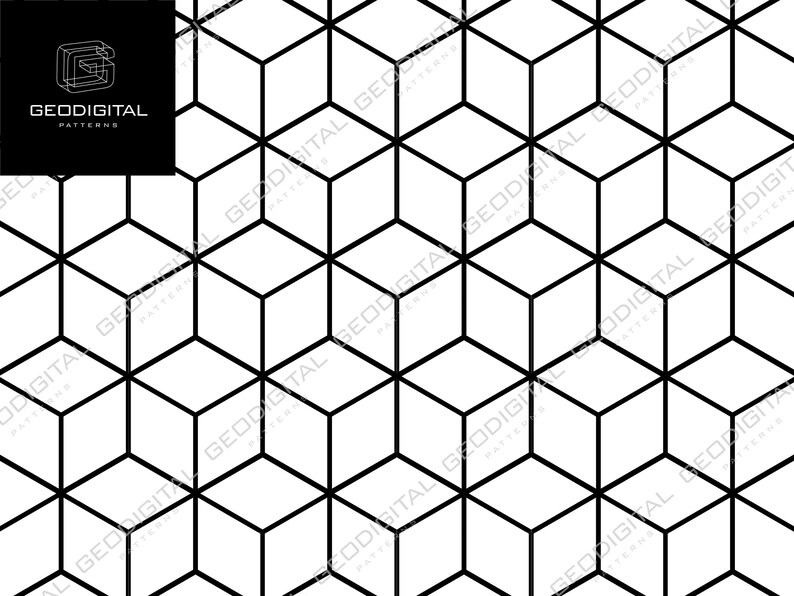 geometric-patterns-3d-cube-pattern-digital-papers-instant-download-etsy