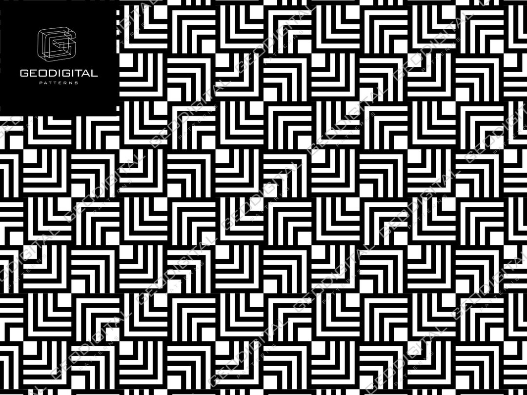 Geometric Patterns Overlapping Lined Squares Pattern Digital Papers ...