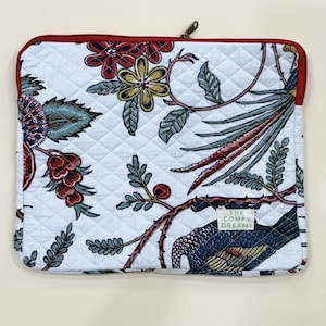 Handmade Quilted Laptop Sleeve: Jungle Print Cotton Protector