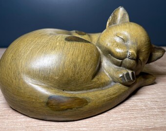 Vintage Hand-painted “sleeping Cat” - Etsy