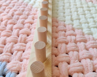 Grof handgebreide dekenweefgetouw – opvouwbaar houten breigetouw voor jumbo #7 garen, vingerbreien, handgemaakt, gratis verzending in de VS