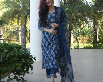 indigo color kurti