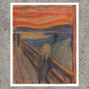 De schreeuw van Edvard Munch, unieke 1:1 galerie kwaliteit reproductie kunst giclee