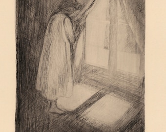 The Girl at the Window by Edvard Munch, Gallery Quality Reproduction Wall Art