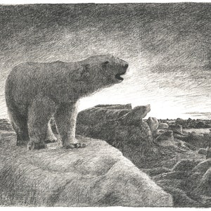 Roaring Polar Bear by Fridtjof Nansen. Unique Gallery Quality Reproduction Wall Art