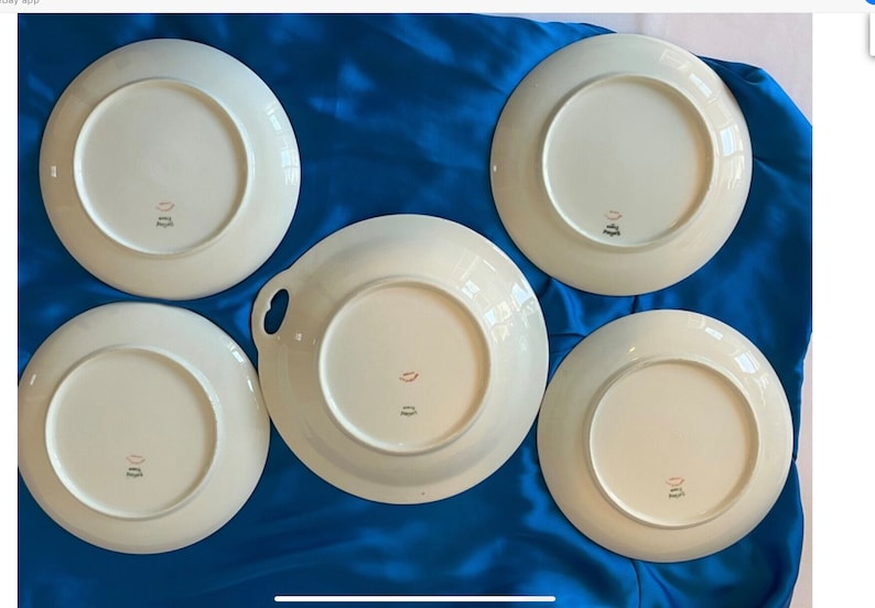 Vintage Haviland Limoges Dessert Plates and Serving Dish Gold Rim Made