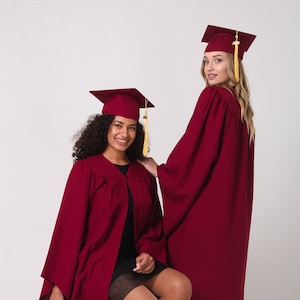 Bachelors gown - Elegant style gown - Graduation gown - Academic dress - Maroon graduation robe - Maroon graduation set