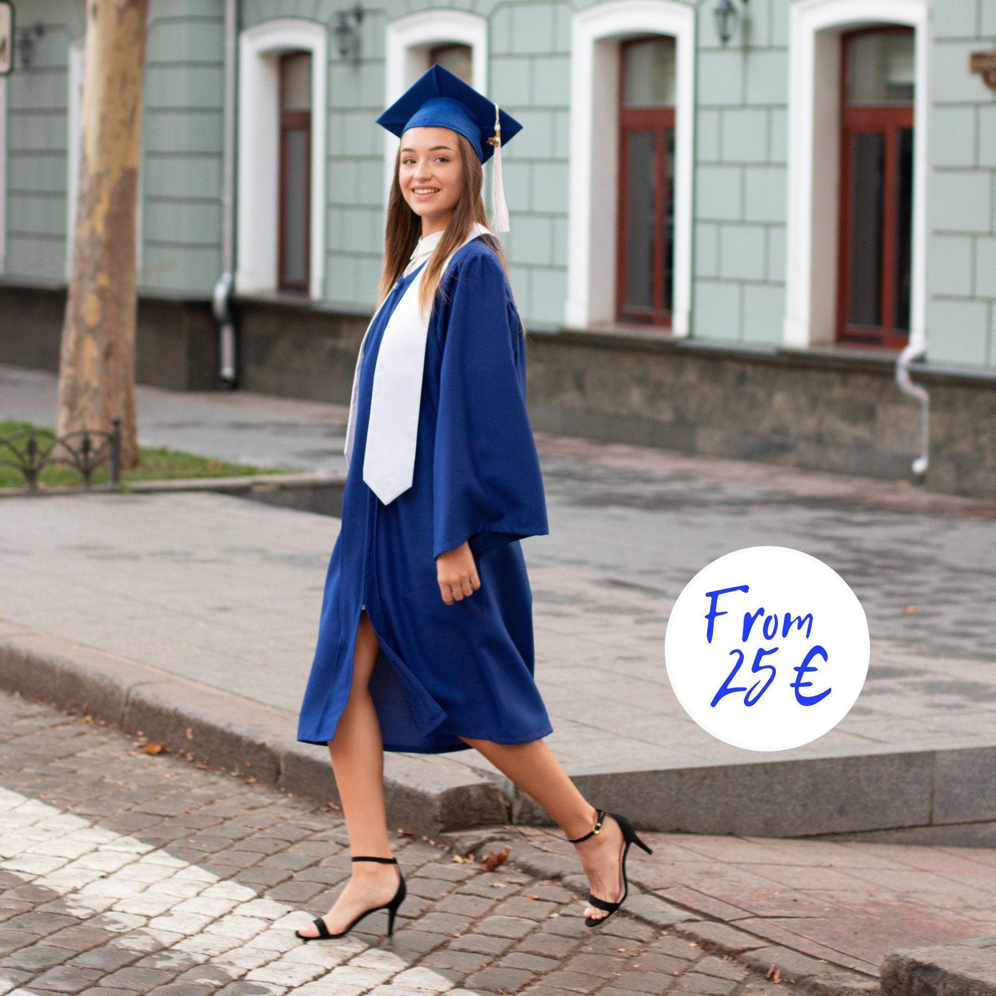 Blue graduation gown clearance outfits