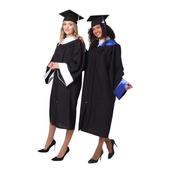 Graduation gown - Academic dress - Academic robes - Graduate gown student - Royal blue cuffs Graduation set - gown with collar Graduation gown - Academic dress - Academic robes - Graduate gown student - Royal blue cuffs Graduation set - gown with collar