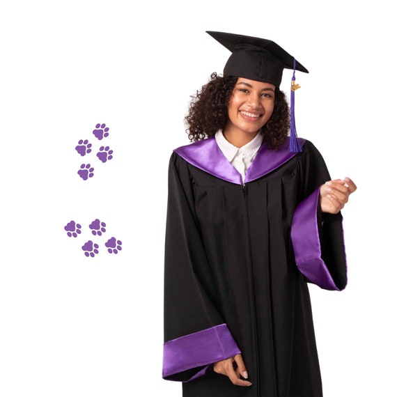 Graduation gown - Academic dress - Academic robes - Graduate gown student - Purple cuffs Graduation set - Bachelors gown- gown with collar Graduation gown - Academic dress - Academic robes - Graduate gown student - Purple cuffs Graduation set - Bachelors gown- gown with collar
