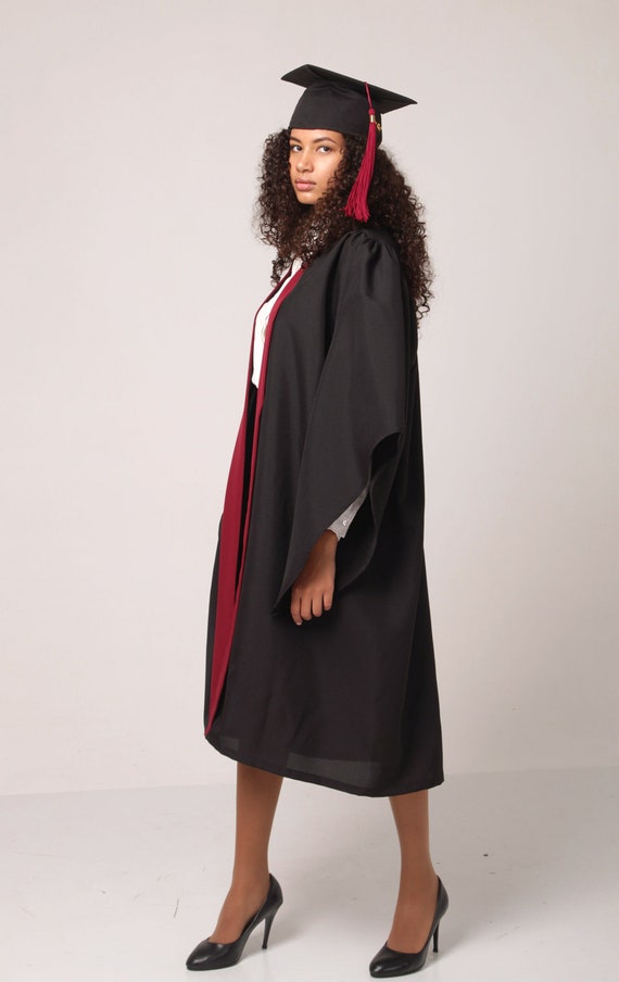Graduation Gown - Academic Dress - Academic Robes - Graduate Gown Student -  Maroon Graduation Set - Bachelors Gown - Etsy