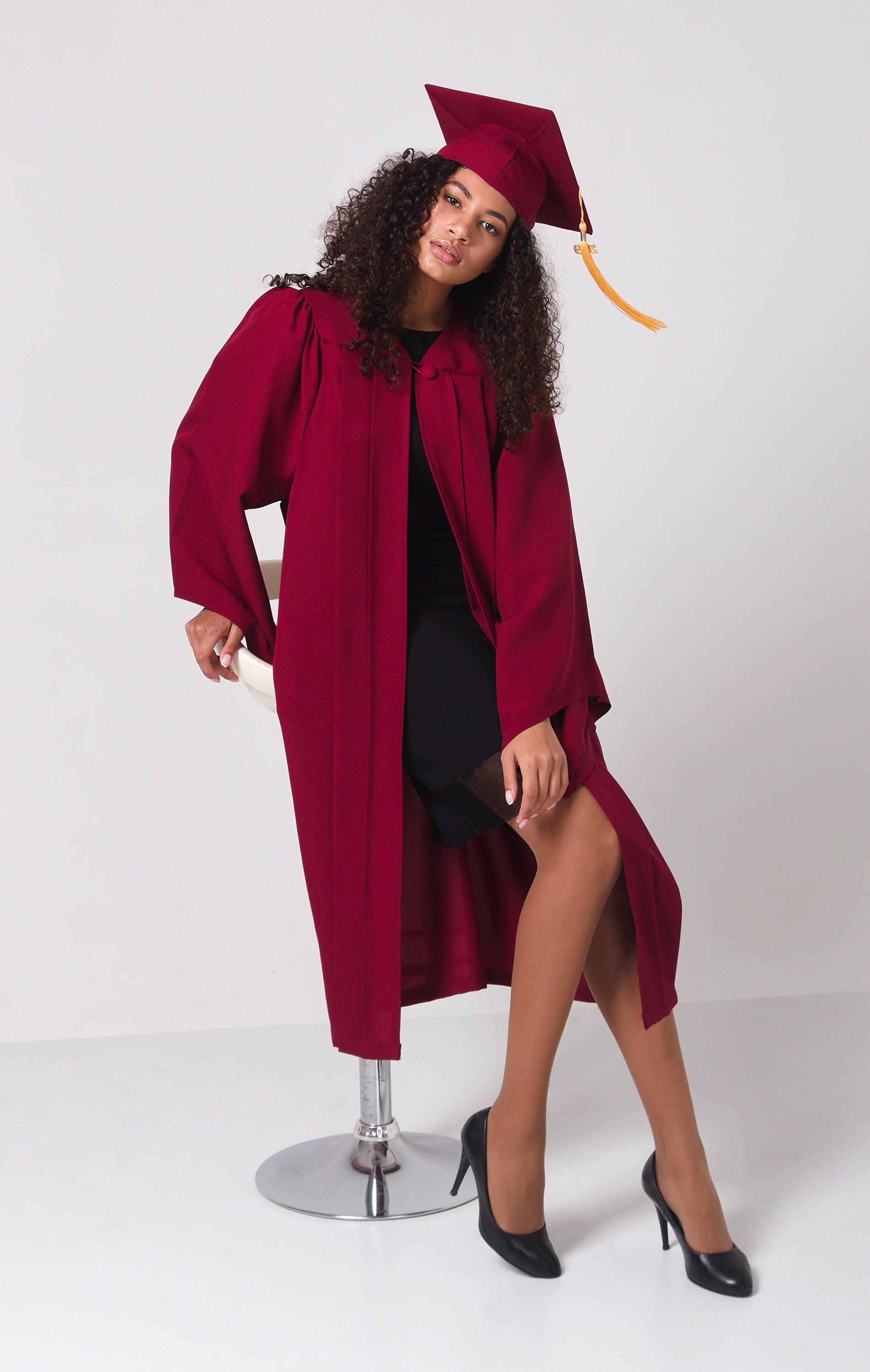 Bachelors Gown Elegant Style Gown Graduation Gown Academic Dress Maroon