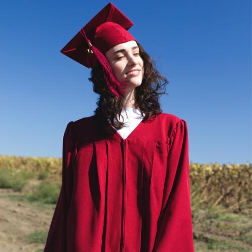 GraduationMall Matte Graduation Gown Cap Tassel Set 2024 For High School And Bachelor Forest Green 45 50 52 - View #4