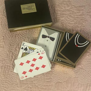 Vintage MCM 60s Congress Designer Series 2 mazzi di carte da gioco Perle papillon