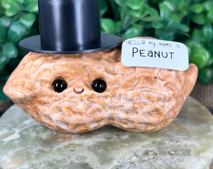 Featured listing image: Meet Peanut – A Wood Jasper Peanut Hedgie/Crystal Companion
