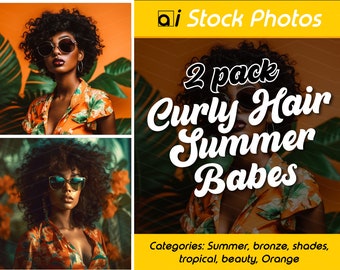 Stock Photo Models "Summer Babes"  2-Pack Stock Images | Beach curls, beauty brand photos, summer vibes, summer flyer