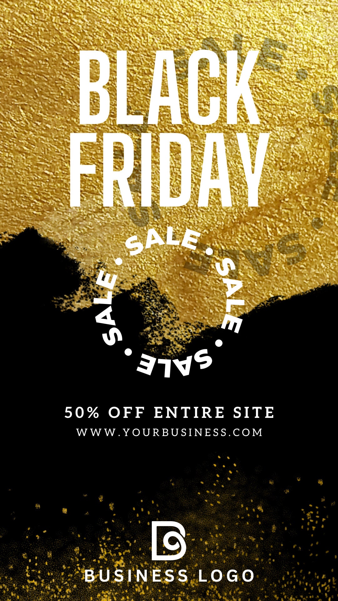 Premade Story Templates | DIY Canva Flyers | Black & Gold Black Friday ...