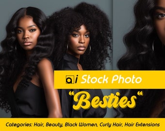 ai Stock Photo "Besties" | Beauty brand, hair brand, bodywave