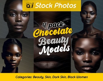 Stock Photo Models"Chocolate Beauty" 4-Pack | Beauty and skincare brand photos