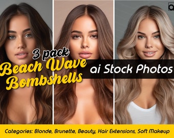 Stock Photo Models "Beach Wave Bombshells"  3-Pack | Beauty and hair stock photos