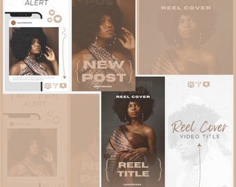 Premade New Post Alert, Reel Cover Templates * | DIY Canva Story Templates | Chocolate Theme