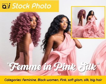 Stock Photo Model, Sisters in Pink Silk  | Beauty, feminine, sisterhood, skincare, makeup brand photoshoot