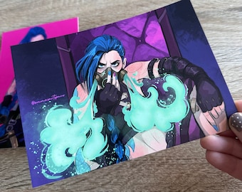 May include: A digital illustration of a female character with blue hair wearing a gas mask and a black outfit. She is surrounded by green smoke and has a purple background. The text "@sunnasartplace" is in the bottom left corner.