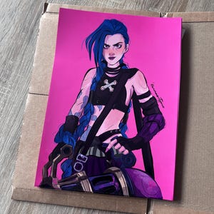 Jinx Minigun Art Print - Arcane Fan Art