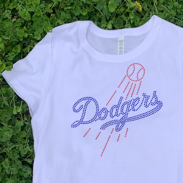 LA Dodgers Baseball Rhinestone Baby Tees