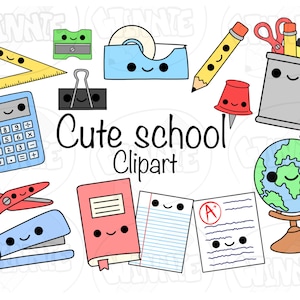 kawaii escuela clipart vector escuela clip art lindo escuela artículos clip art digital escuela pegatinas regreso a la escuela png maestro escuela buenas notas
